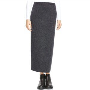 Eileen Fisher 100% Wool The Icons Washable Wool Crepe Pencil Midi Skirt Gray M